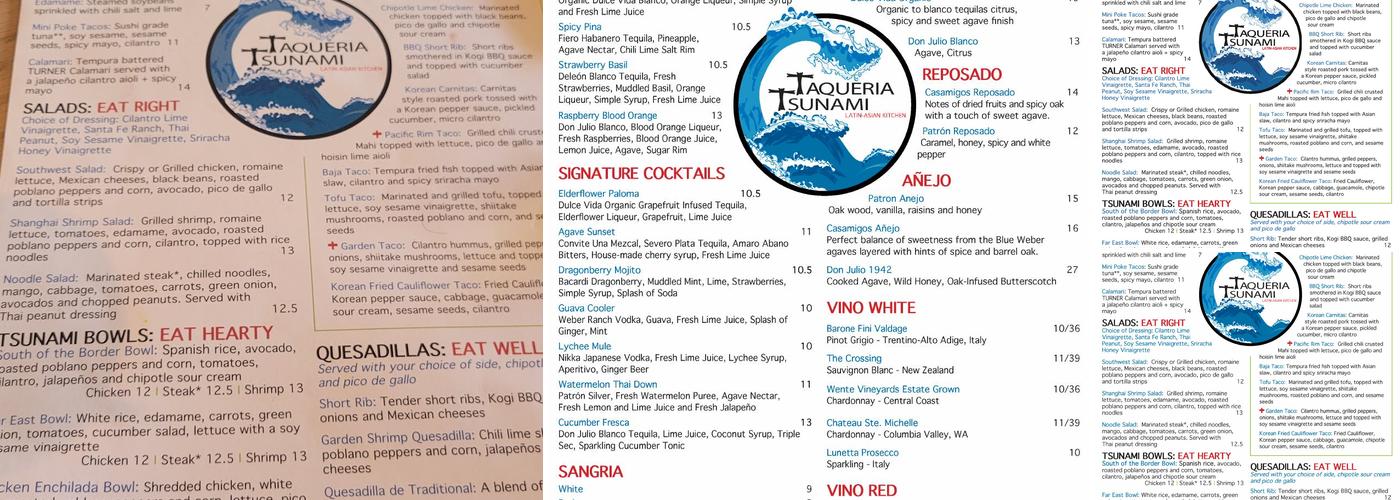 Taqueria Tsunami Menu