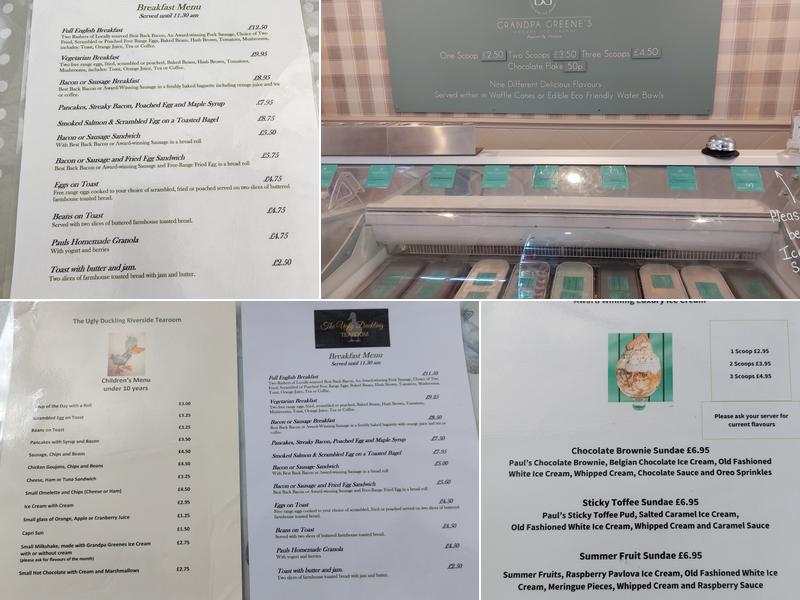 The Ugly Duckling Tearoom Menu