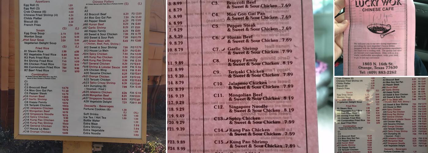 Lucky Wok Menu
