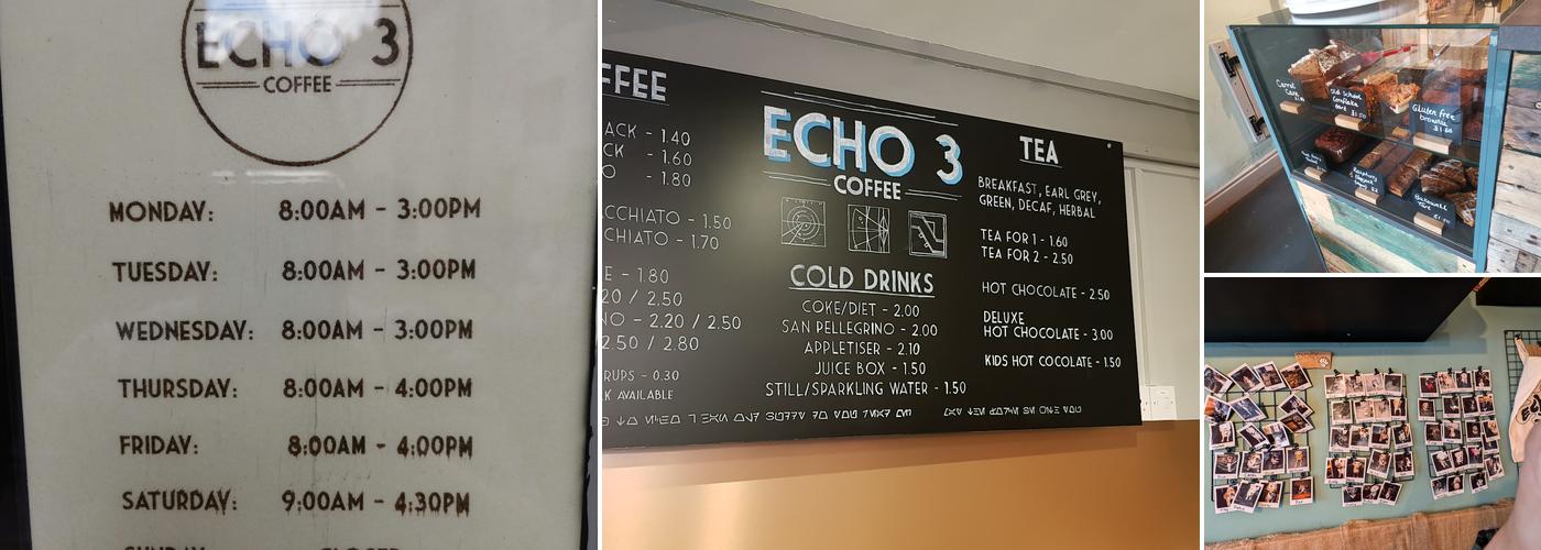 Echo 3 Coffee House & Roastery Menu
