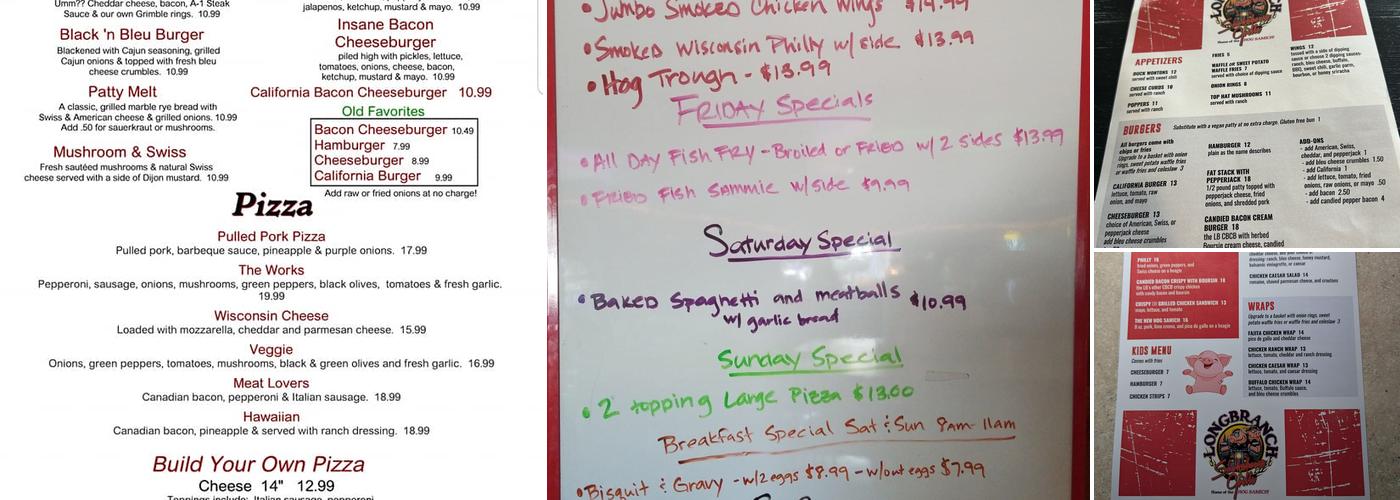Longbranch Saloon & Eatery Menu