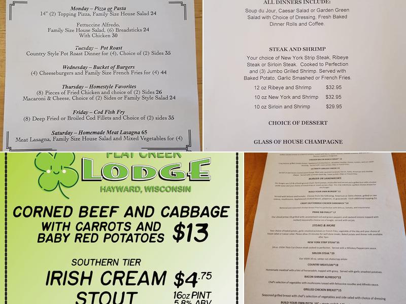 Flat Creek Restaurant & Saloon Menu