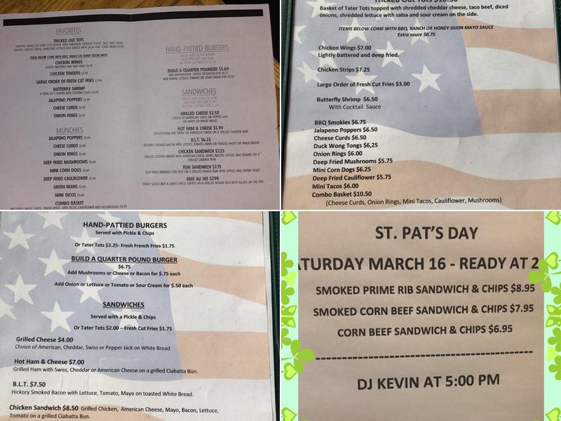 Twin Oaks Bar & Grill Menu