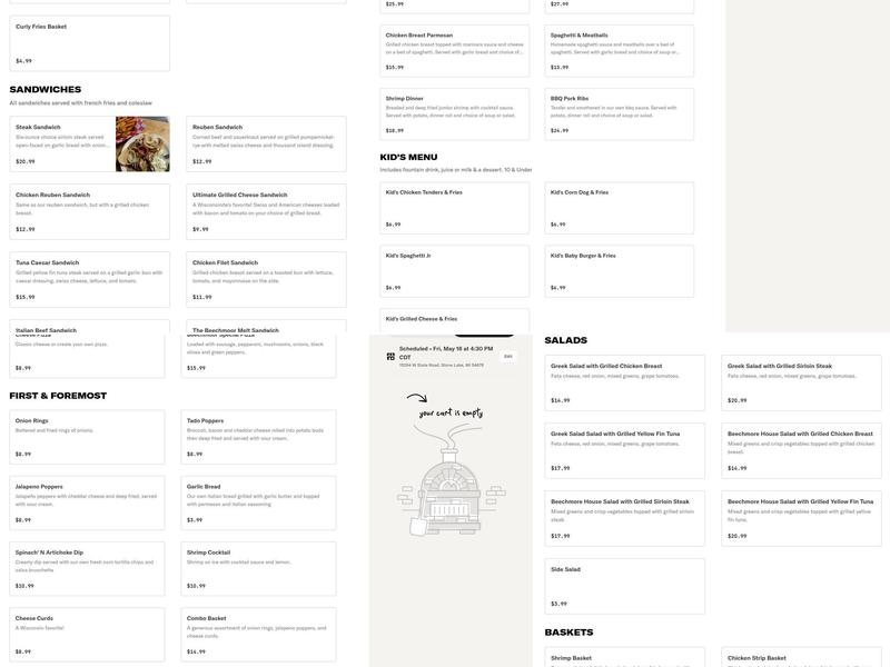 Beechmoor Restaurant Menu