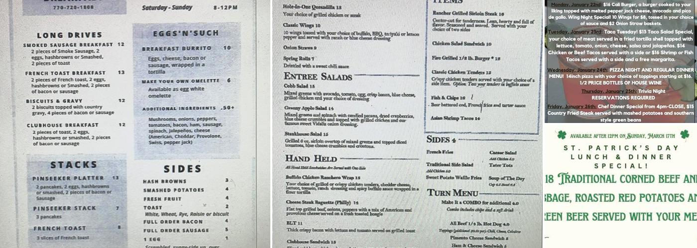 Stratus Kitchen & Bar Menu