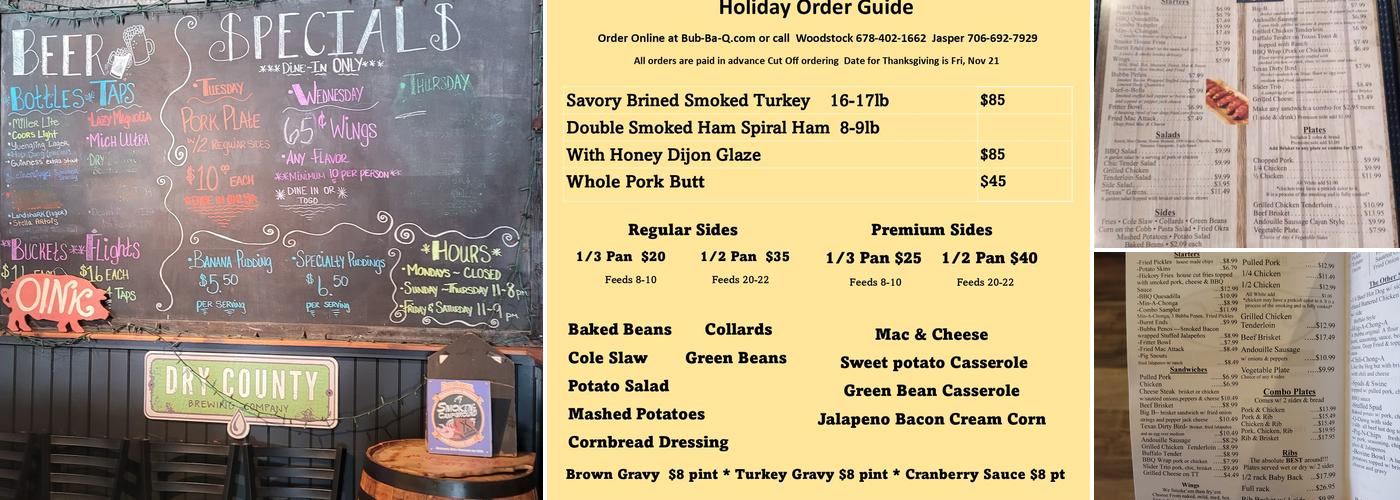 Bub-Ba-Q Menu