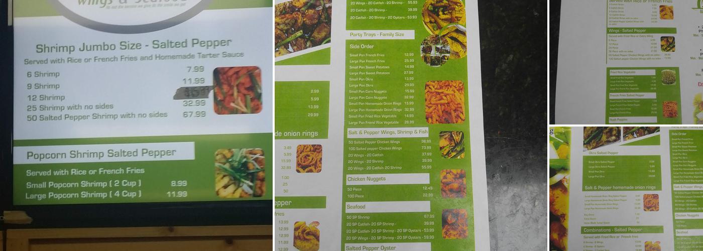 J&J Wings & Seafood Menu