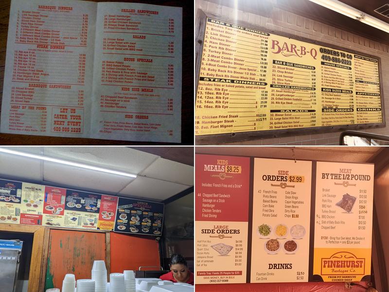 Pinehurst BBQ Menu