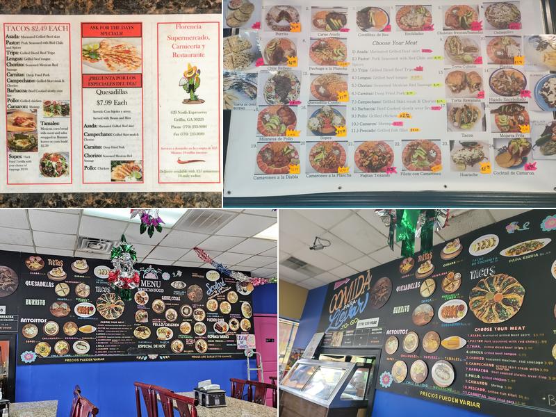 Florencia supermercado, carnicería y restaurante Menu