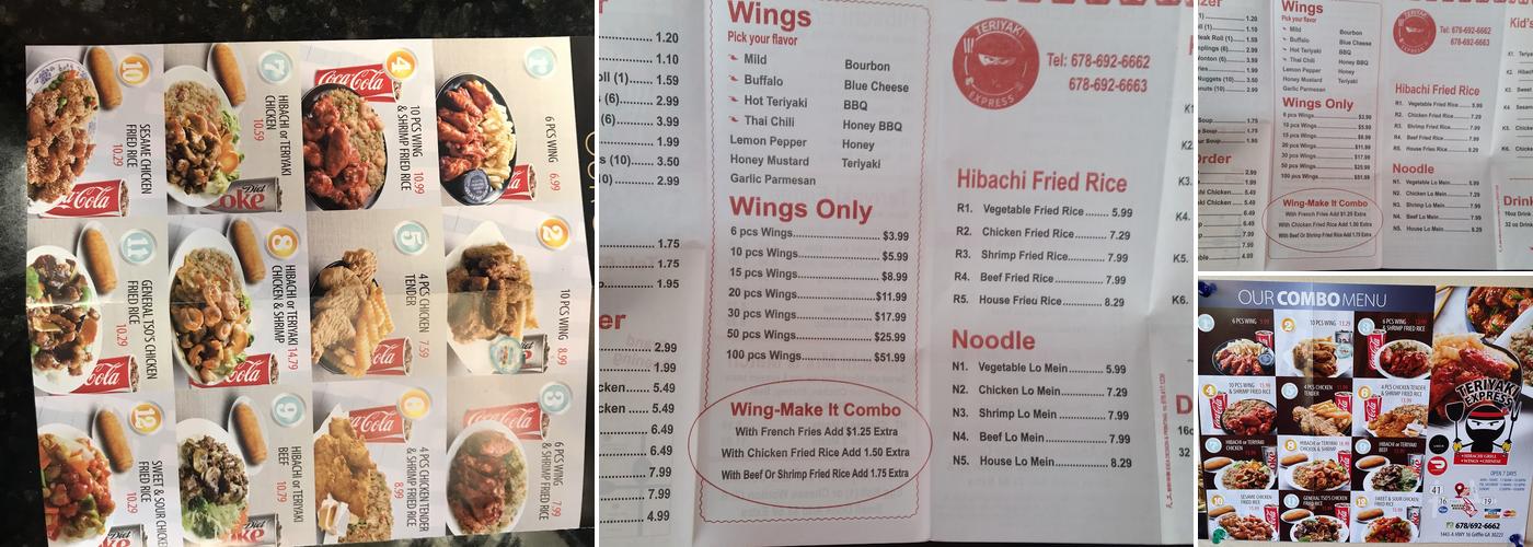 Teriyaki Express Grill ,Chinese & Wings Menu