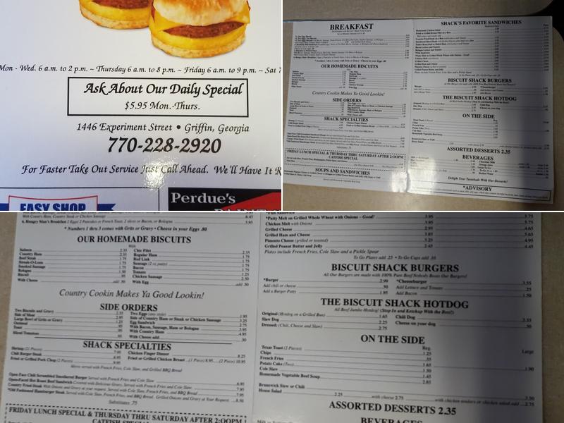 Biscuit Shack Menu
