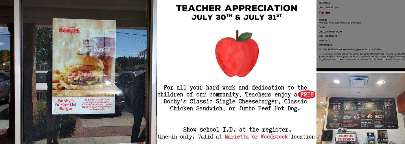 Cheeseburger Bobby's Menu