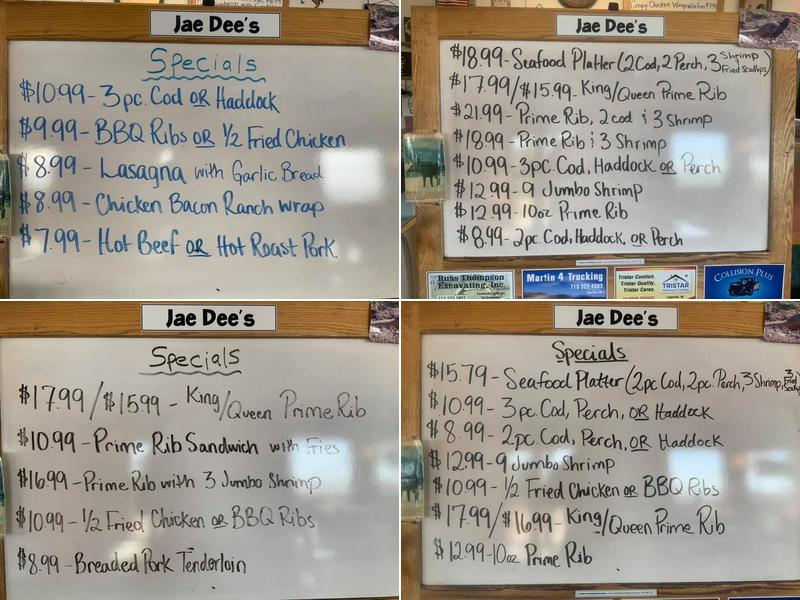Jaedee's Menu
