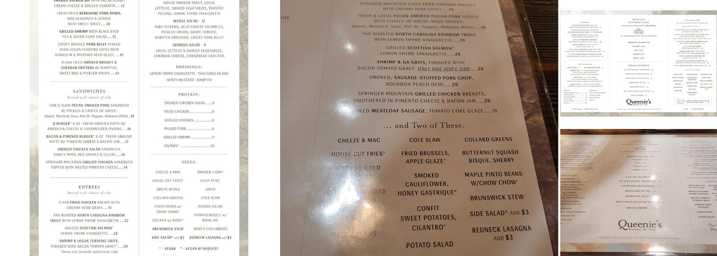 Queenies Menu