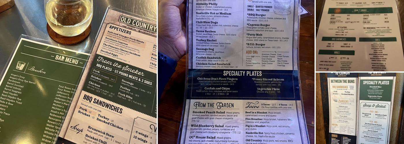 Old Country Place Menu