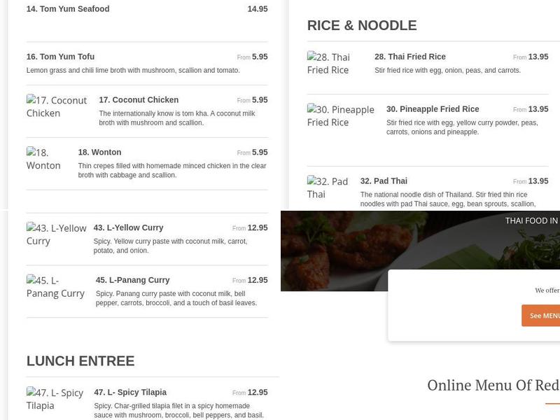 Red Orchid Thai Cuisine Menu