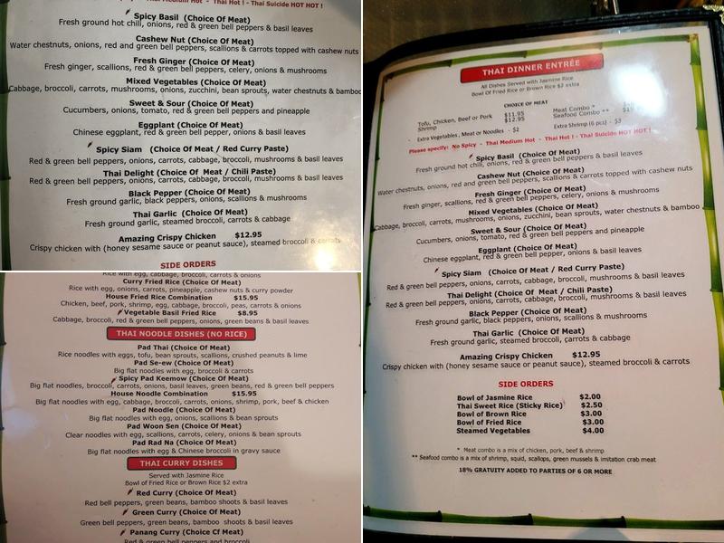 Sabiang Thai Menu