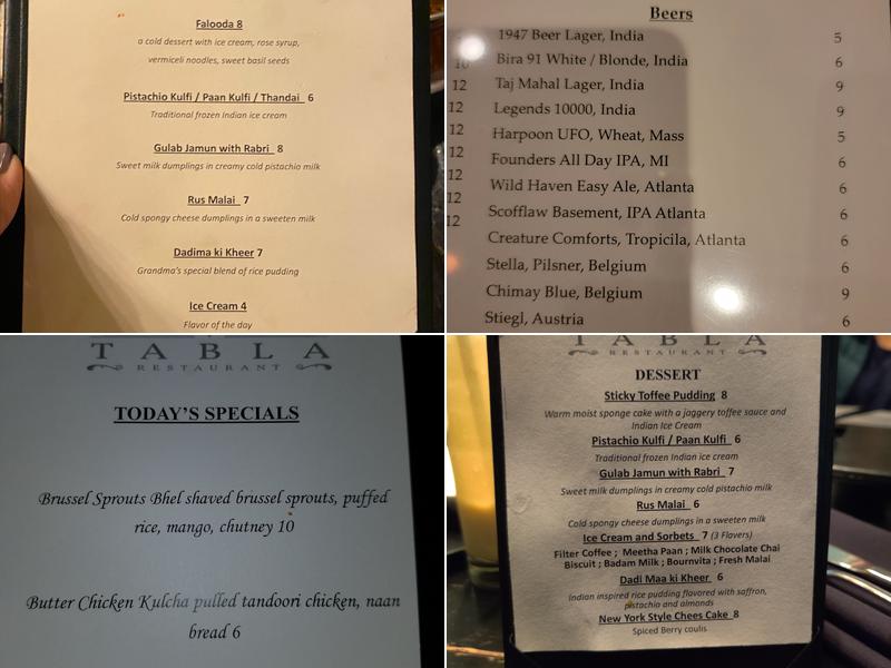 Tabla Menu