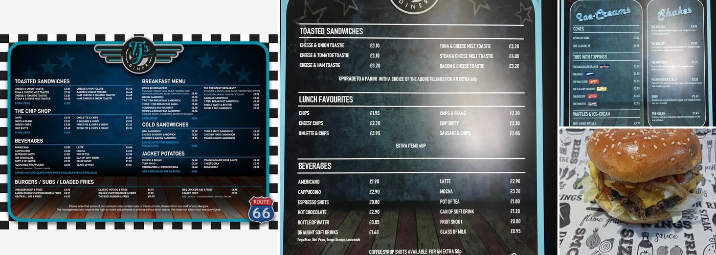 Tj’s Diner Menu
