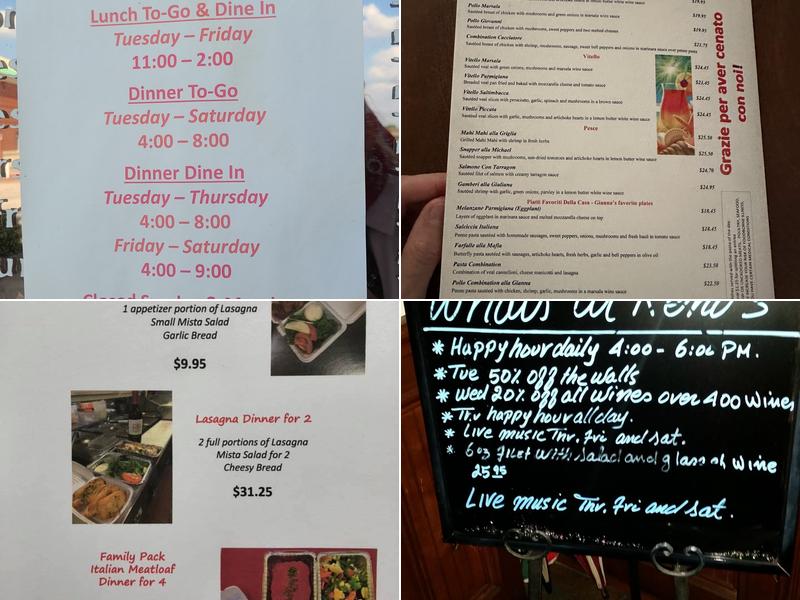 Gianna Italian Kitchen Menu