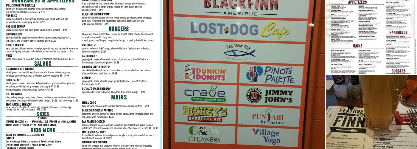 Blackfinn Ameripub Merrifield Menu