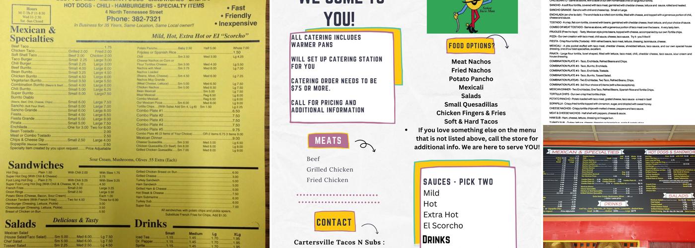 Tacos N Subs Menu