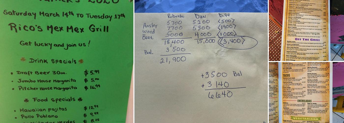 Ricos Mex Mex Grill Menu