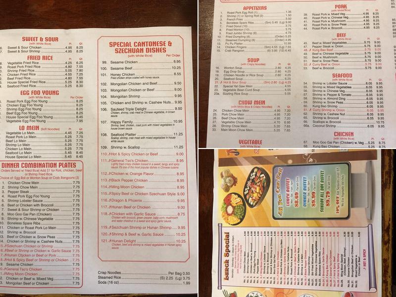 Ming Moon Menu