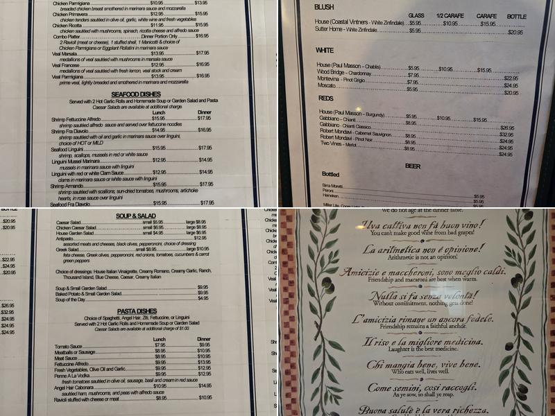 Armando's Italian Restaurant, Cartersville Menu, Reviews (233
