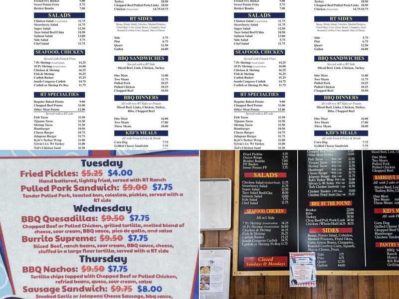 The Original Rib Tickler Menu