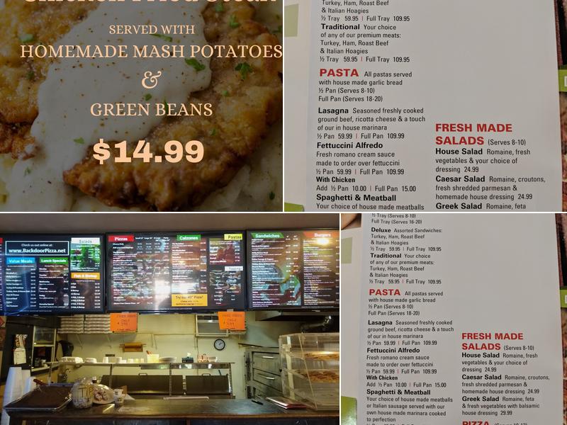 Backdoor Pizzeria Menu
