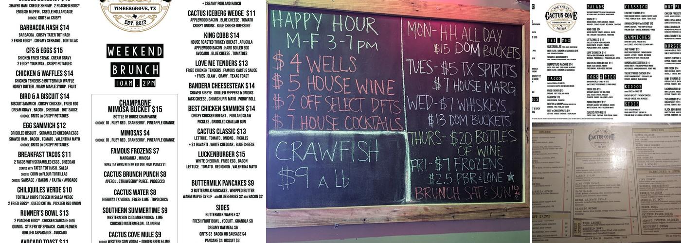 Cactus Cove Menu