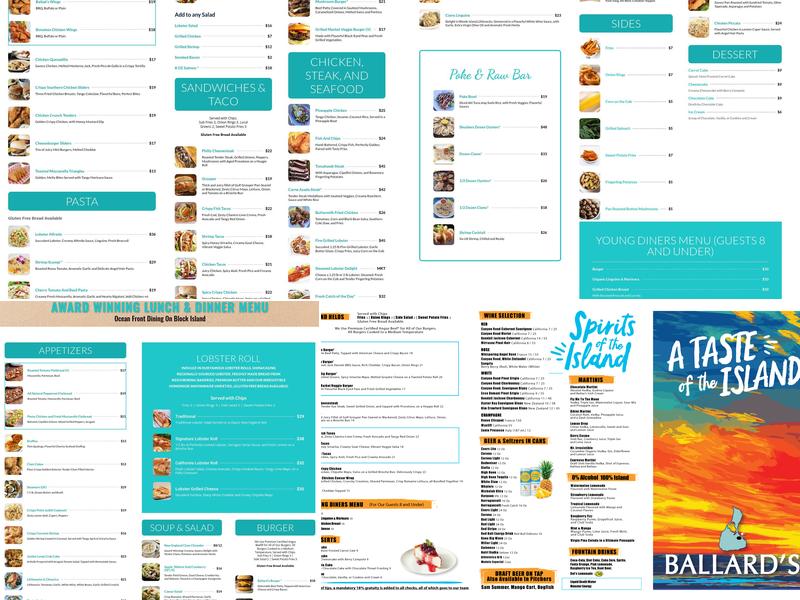 Ballard's Beach Resort Menu