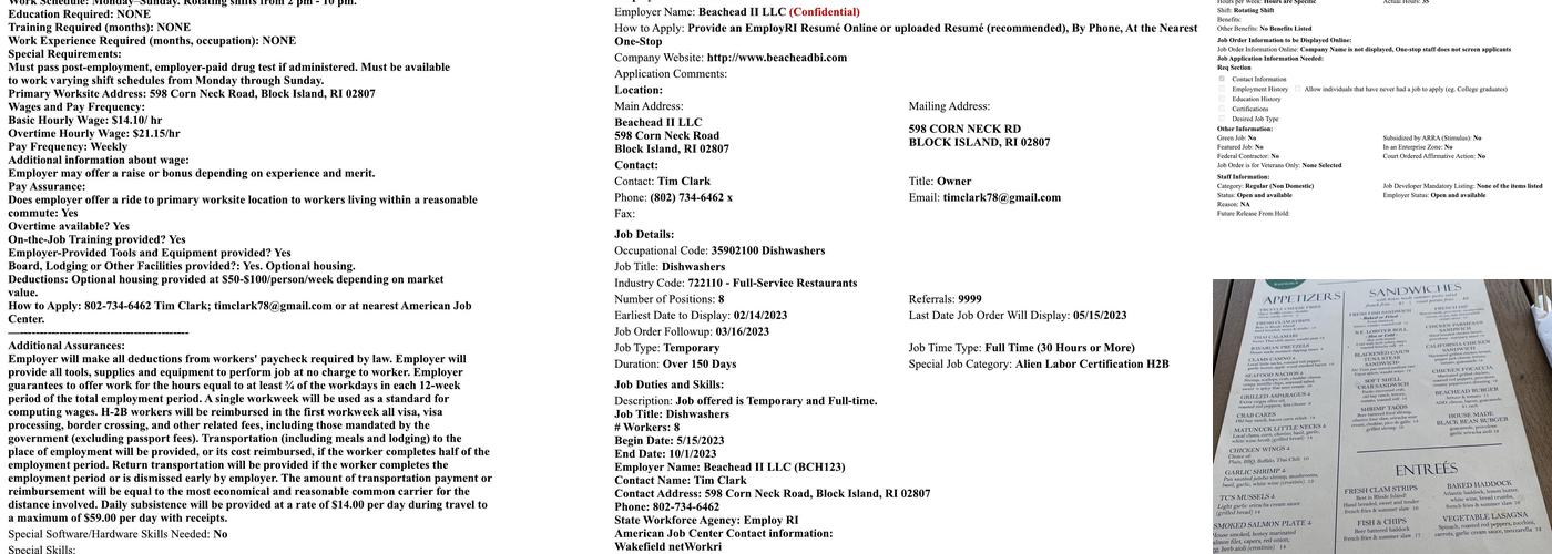 Beachead Menu