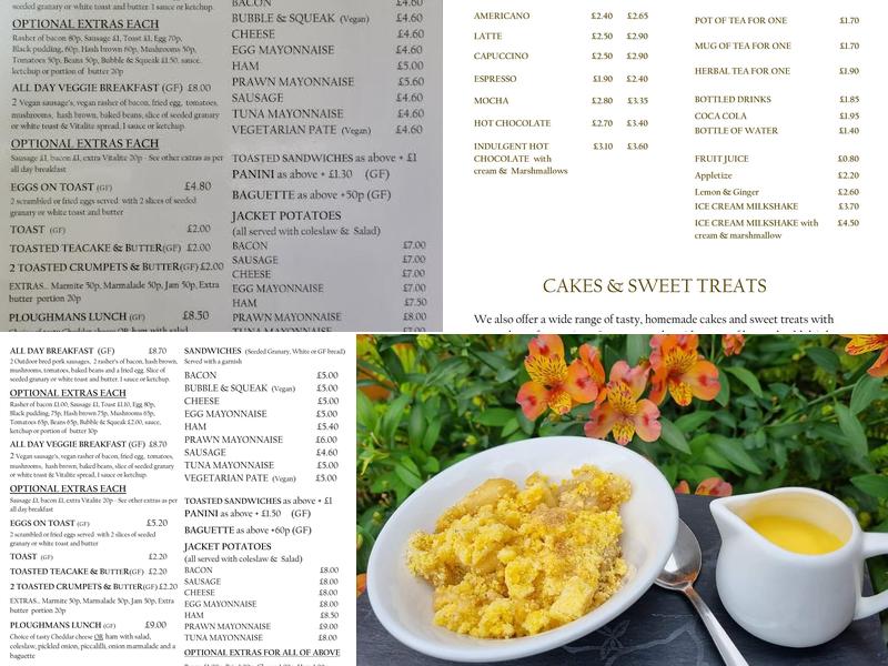 The Walled Garden Cafe Menu