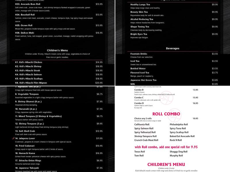 Yoko Japanese Kitchen Menu