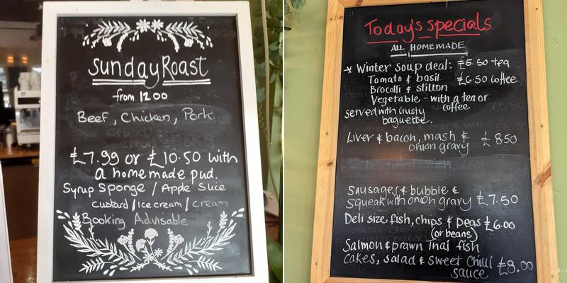 PC's Cafe, bar and Grill Menu