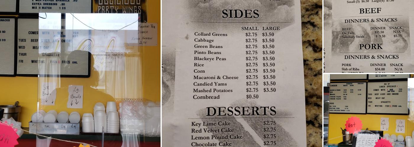 Walters Menu