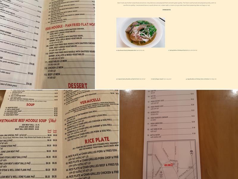 Kim Long Menu