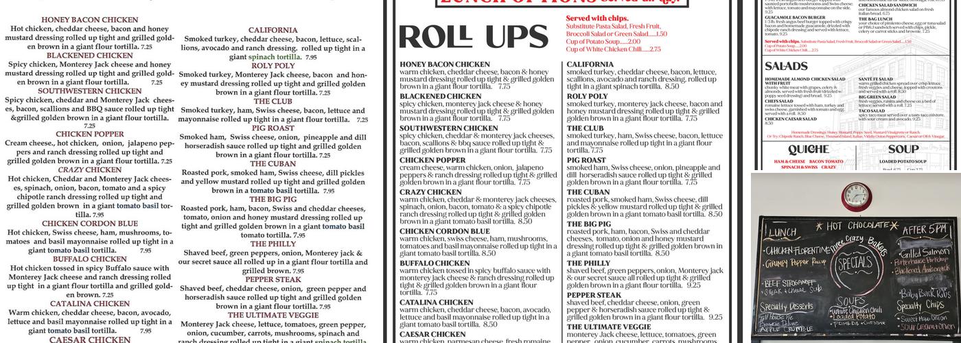 Three Crazy Bakers Menu
