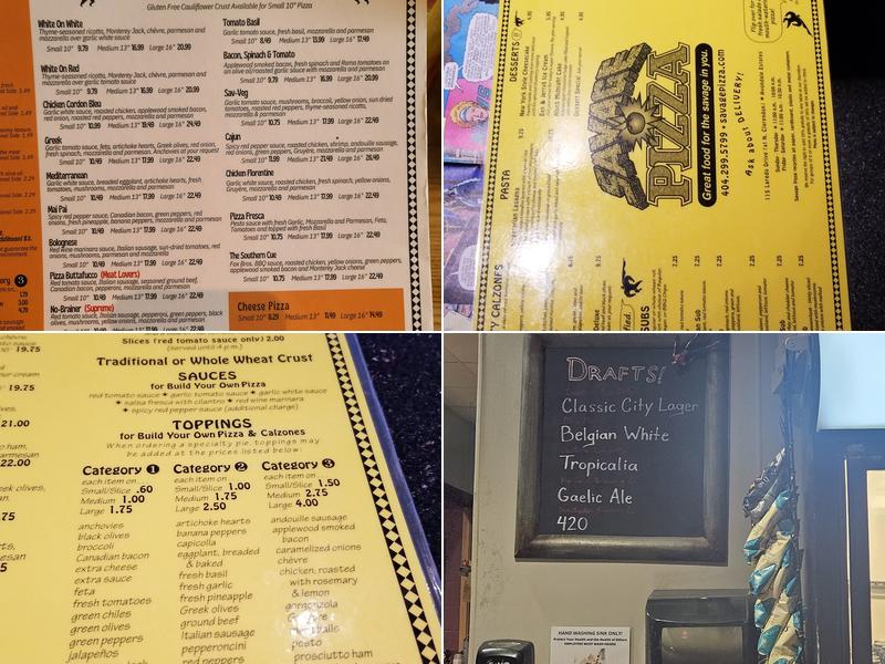 Savage Pizza (Avondale Estates) Menu