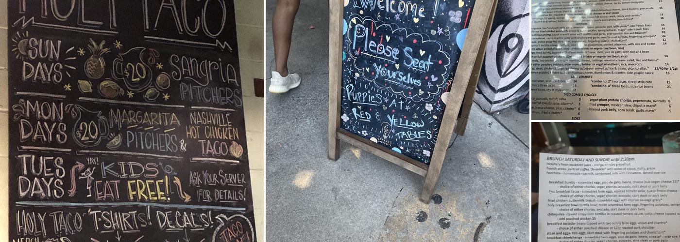 Holy Taco Menu