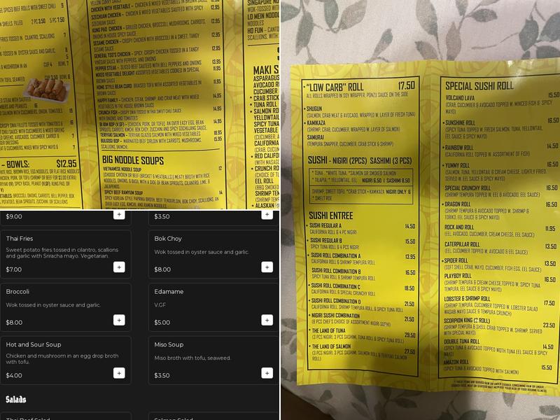 noodle Menu