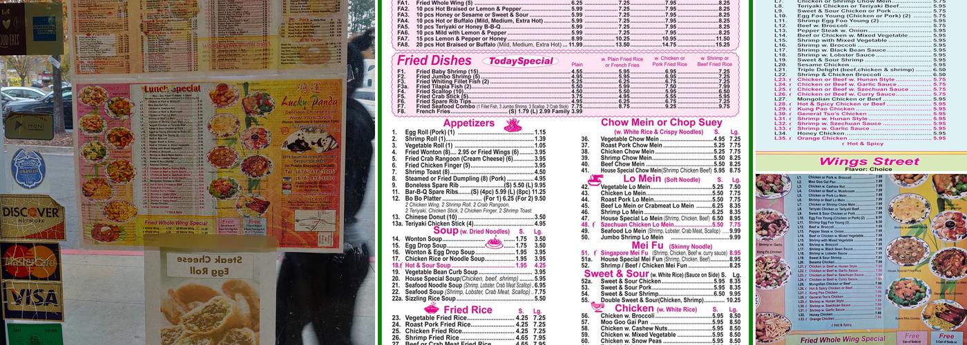 Lucky Panda Menu