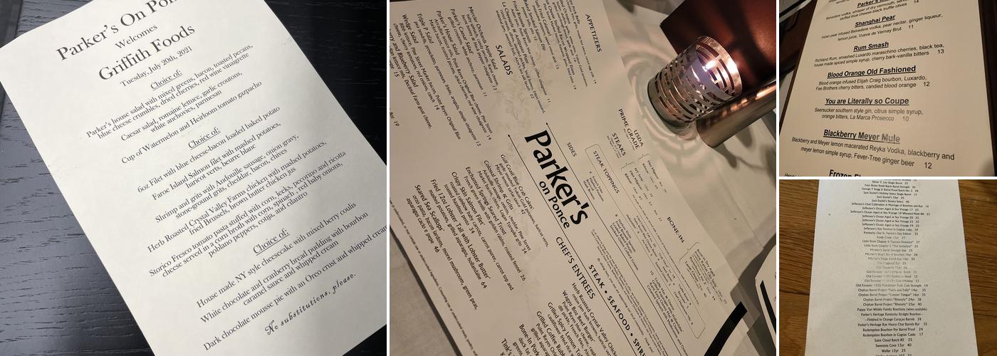 Parker's on Ponce Menu