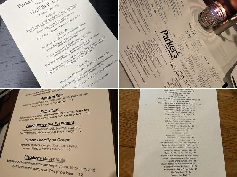 Parker's on Ponce Menu