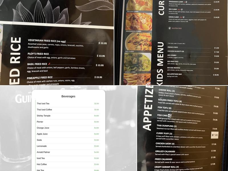 Ploy Thai Cuisine Menu