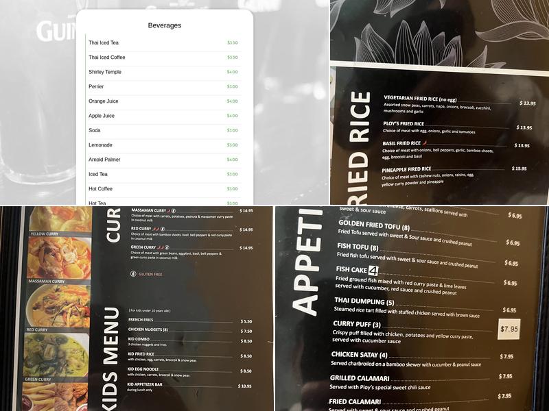 Ploy Thai Cuisine Menu