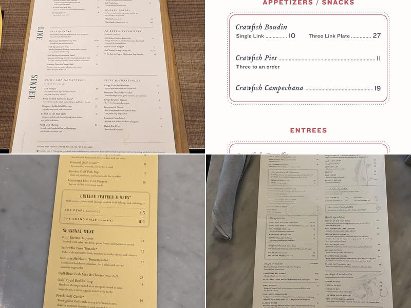 Goode Co. Fish Camp Menu