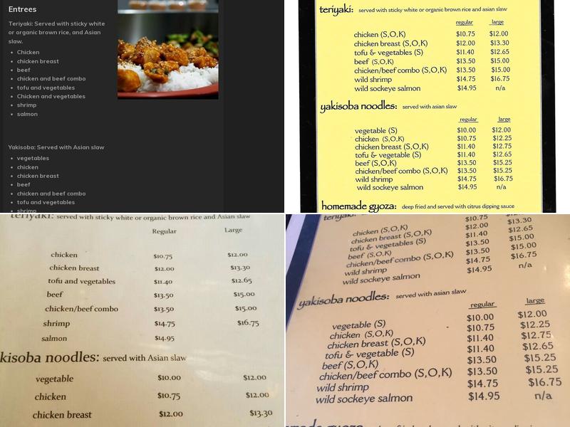 Chelan Teriyaki Bistro Menu